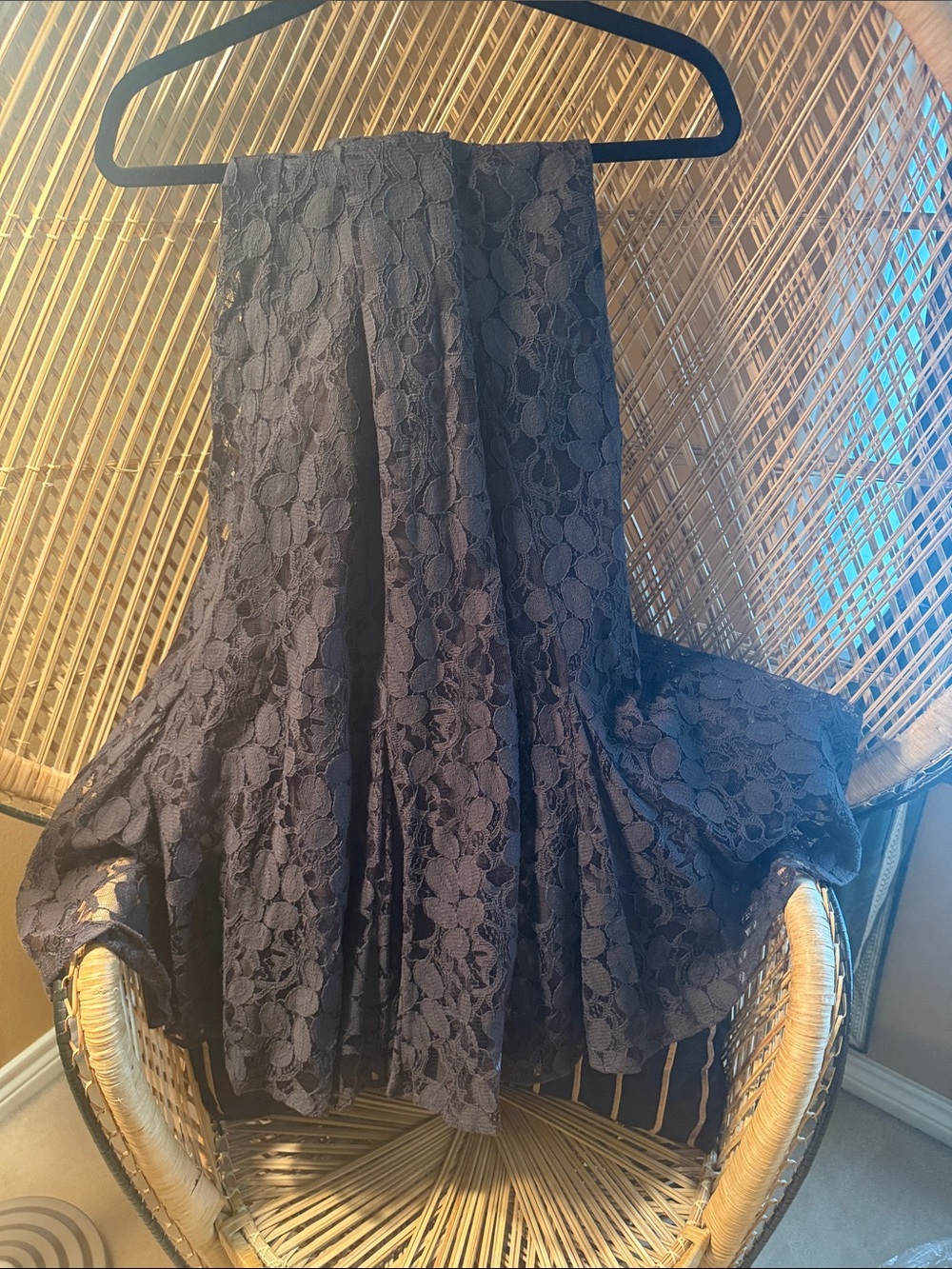 Chico's Black Floral Lace Maxi Skirt